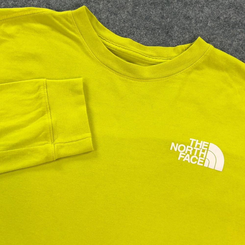 The North Face Womens Shirt M Lime Green Cotton Long Sleeve Outdoor Hiking